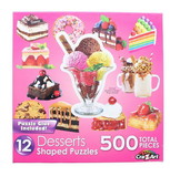 Dessert Delights 12 Mini Shaped Jigsaw Puzzles 500 Color Coded Pieces