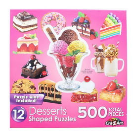Dessert Delights 12 Mini Shaped Jigsaw Puzzles 500 Color Coded Pieces