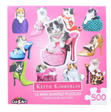 Pretty Kitties 12 Mini Shaped Jigsaw Puzzles 500 Color Coded Pieces