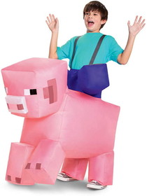 Disguise DGC-116899-C Minecraft Pig Ride-On Child Inflatable Costume | One Size