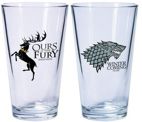 Dark Horse Comics Game Of Thrones Pint Glass Set Of 2 Stark & Baratheon