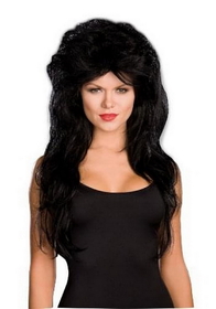 Dreamgirl Sexy Black Rocker Costume Wig One Size