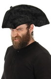 Old Pirate Black Tricorn Hat Adult Costume Accessory One Size