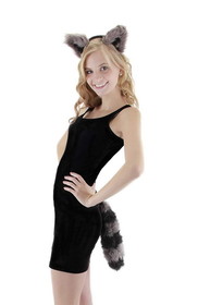 Elope Raccoon Ear &Tail Costume Accessory Kit Adult One Size