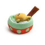 Enesco Gudetama the Lazy Egg Noodle Bowl w/ Chopsticks 4.5-Inch Plush