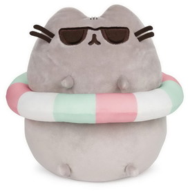 Gund ENS-6056164-C Pusheen in Striped Tube and Sunglasses 9.5 Inch Plush