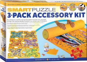 Jigsaw Puzzle 3 Piece Accessory Kit, Glue, Roll & Go, Sorting Trays