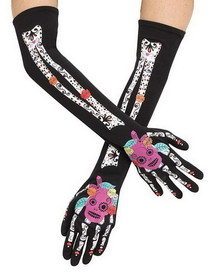 Funworld Day Of The Dead Skeleton Costume Gloves Teen/Adult Women