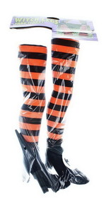 Funworld Witch Legs Yard Stakes Orange/Black Halloween D&#233;cor