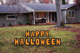 Funworld FNW-91558H-C Happy Halloween 15.75 Inch Letters Halloween Yard Sign