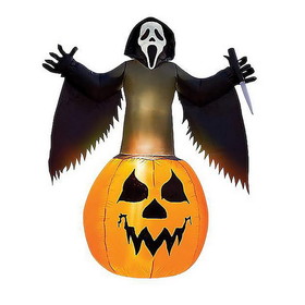 Funworld FNW-91773-C Scream Ghost Face Pumpkin Halloween Lawn Inflatable