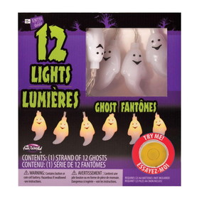 Funworld FNW-91912-C Glowing Ghost String Lights | 5.9 Foot String w/ 12 LED Lights
