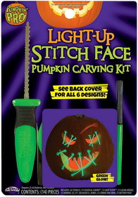Funworld FNW-94817G-C E.L.Stitch Face Pumpkin Carving Kit, Green