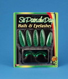 Forum Novelties St. Patrick's Green Costume Press-On Nails & Green False Eyelashes
