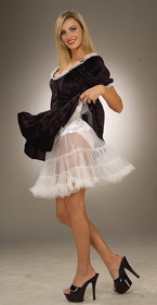19" White Crinoline Mini Tutu Petticoat Costume Adult