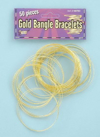 Forum Novelties 50 Gold Bangle Costume Bracelets