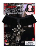 Forum Novelties Velvet Choker-Cross Costume Medallion