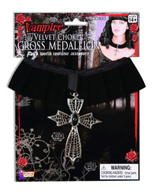 Forum Novelties Velvet Choker-Cross Costume Medallion