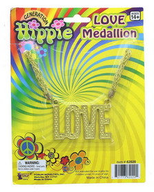 "Love" 60's 70's Hippie Costume Medallion Necklace