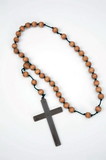 Monk Cross W/Wood Beads Nun Priest Costume Necklace Accessory