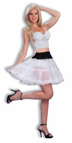 Forum Novelties Black W/White Mini Crinoline Tutu 16"" Petticoat Costume Adult Stnd