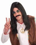 Hippie Dude Costume Wig Adult - Black