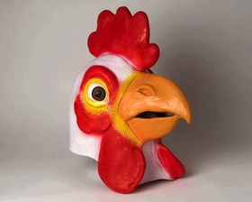 Adult Deluxe Latex Animal Costume Mask - Chicken