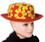Red & Yellow Daisy Clown Hat Derby Costume Accessory