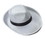 White Velvet Gangster Hat w/Black Band Costume Accessory