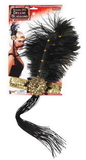 Forum Novelties Gold Sequin Adult Costume Flapper Headband With Black Feathers One Size
