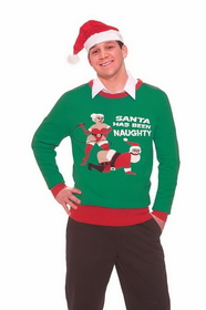 Forum Novelties Ugly Christmas Naughty Santa Adult Sweater