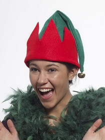 Felt Elf Costume Hat With Jingle Bell Adult
