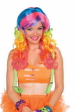 Forum Novelties Club Candy Rainbow Swirl Curly Costume Wig Adult One Size