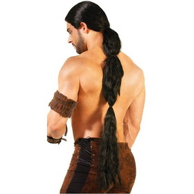 Medieval Fantasy Men's Warrior Black Costume Wig