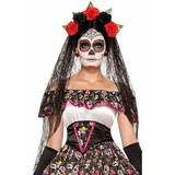 Forum Novelties FRM-74922-C Day of the Dead Black Costume Veil One Size