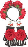 Forum Novelties FRM-77358-C Day of The Dead Women's Costume Accessory Kit