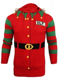 Forum Novelties Christmas Elf Hooded Knit Sweater