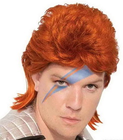 Orange David Bowie Rock Star Adult Costume Wig