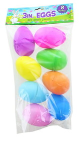Forum Novelties FRM-85260-C Solid Color 3 Inch Plastic Easter Eggs | Pack of 8
