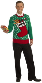 Forum Novelties Nice Stocking Ugly Christmas Sweater Adult