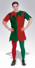 Forum Novelties Christmas Holiday Elf Costume Tights Adult: Red & Green One Size Fits Most