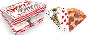 Gamago GMG-SF1750-C Pizza Slice-Shaped Playing Cards | 52 Card Deck + 2 Jokers