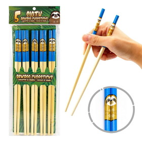 Gamago GMG-SF1963-C Sloth Bamboo Chopstick Set of 5