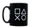 Games Alliance PlayStation Logo and Icons Black Ceramic Coffee Mug