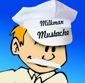 HMS Self Adhesive Milkman Costume Mustache White One Size