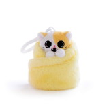 Hashtag Collectibles Purritos 3 Inch Cat In Blanket Plush Key Ring - Pork Bun
