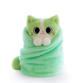 Hashtag Collectibles Purritos 7 Inch Cat In Blanket Plush Series 2 - Matcha