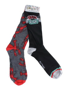 Hypnotic Socks HYP-IN2724-C Friends Lobster & Central Perk Unisex Novelty Crew Socks, 3 Pairs , Size 6-12