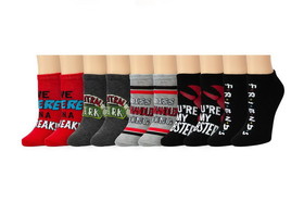 Hypnotic Socks HYP-TK475-C Friends TV Series Themed Quotes Novelty Ankle Socks for Men & Women - 5 Pairs