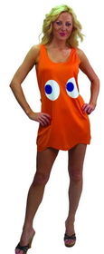 InCogneato ICN-60032-C Pac-Man &quot;Clyde&quot; Orange Deluxe Costume Tank Dress Adult/Teen Standard